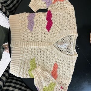 New Look Cream Sweater with Multicolor Accents